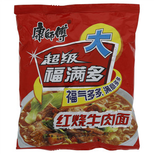 康师傅超级大福满多红烧牛肉面袋面