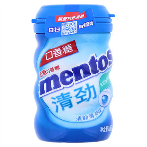mentos曼妥思清劲清新薄荷味无糖口香糖