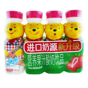QQ星草莓味营养果汁酸奶饮品