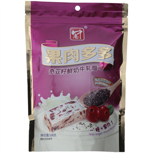 中意果肉多多奇亚籽鲜奶牛轧糖