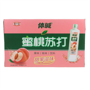 栗子园体碱桃味蜜桃苏打果味饮料