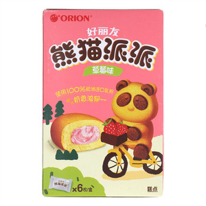 好丽友ORION熊猫派派草莓味糕点