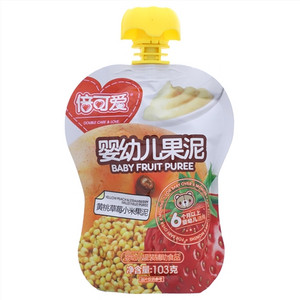 倍可爱黄桃草莓小米果泥