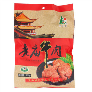 梨园春软包装老庙牛肉[肉制品(酱卤肉制品)]