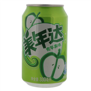 美年达青苹果味果味型汽水