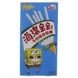 竣怡牛奶味海绵宝宝造型涂层棒（代可可脂巧克力制品）