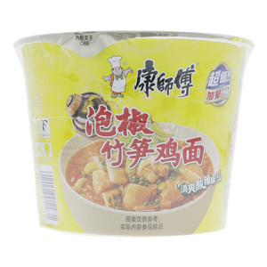 康师傅泡椒竹笋鸡面桶面
