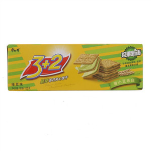 康师傅3+2胚芽苏打夹心饼干饼干绿豆味125g