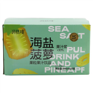 润格啡海盐菠萝果粒果汁饮品