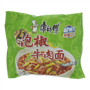 康师傅泡椒牛肉面袋面