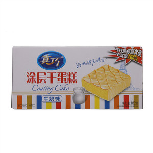 真巧牛奶味涂层干蛋糕