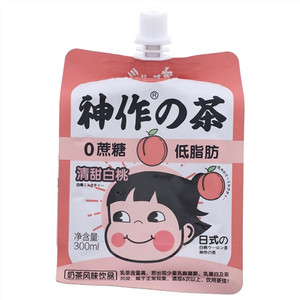 神作の茶清白桃味奶茶风味饮品