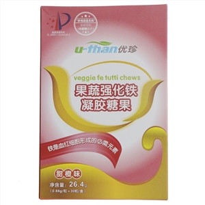 优珍甜橙味果蔬强化铁凝胶糖果
