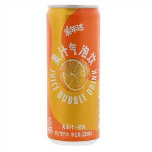 美年达橙味果汁型汽水
