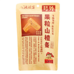 公社联盟-果粒山楂条108g（牛皮纸袋装）