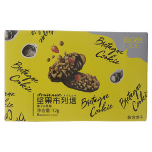 ZOZi 卓滋黑巧克力味坚果布列塔榛子 & 草莓装饰饼干