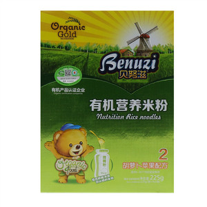 贝努滋胡萝卜苹果配方有机营养米粉