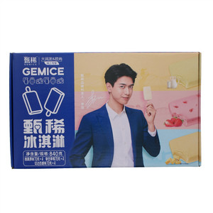 甄稀醇真原味挚恋草莓切达奶酪味十二支装冰淇淋