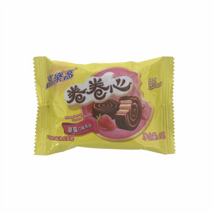 高乐高卷卷心草莓口味夹心巧克力味涂层蛋糕
