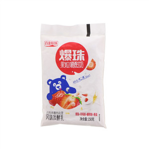 白金牧场草莓爆珠果粒嚼酸奶风味发酵乳