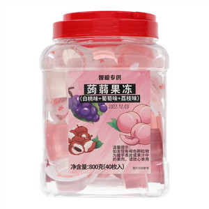智鲸专供白桃味+葡萄味+荔枝味蒟蒻果冻