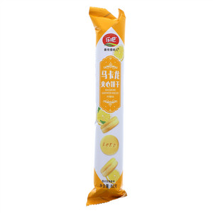 乐吧马卡龙柠檬味夹心饼干