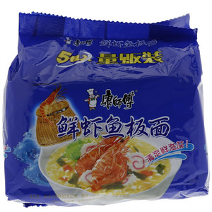 康师傅鲜虾鱼板面袋面五包入