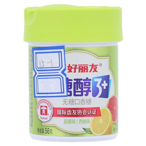 好丽友木糖醇3+超檬味/西柚味无糖口香糖