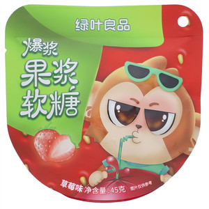 绿叶良品草莓味爆浆果浆软糖
