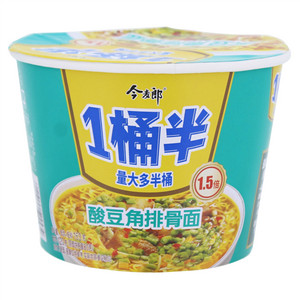 今麦郎一桶半酸豆角排骨面