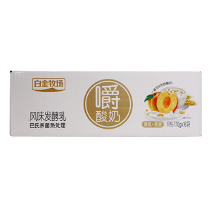 白金牧场嚼酸奶黄桃+燕麦风味发酵乳