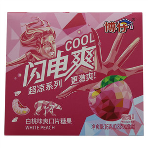 闪电爽博仔白桃味爽口片糖果