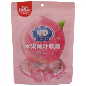 AMOS阿麦斯4D水蜜桃水果爆汁软糖