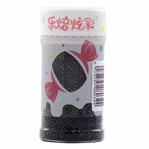 乐焙炫彩瓶装圆珠2mm-黑色糕点装饰用糖果