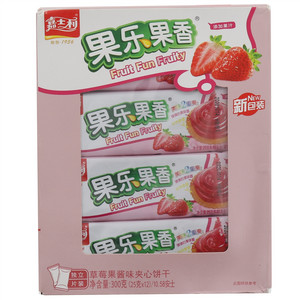 嘉士利果乐果香草莓果酱味夹心饼干