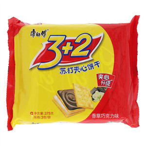 康师傅3+2香草巧克力味苏打夹心饼干