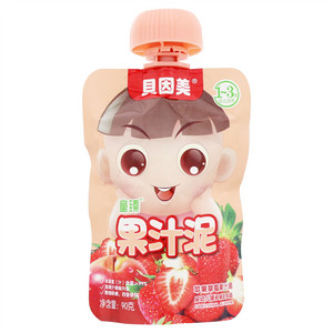 貝因美童臻苹果草莓果汁泥