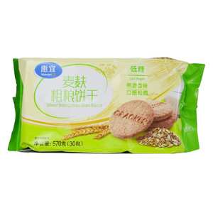 惠宜麦麸粗粮饼干低糖麦麸粗粮饼干