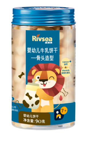 Rivsea 禾泱泱骨头造型婴幼儿牛乳饼干