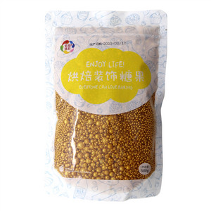 乐焙炫彩袋装大小珠混装食用金糕点装饰用糖果