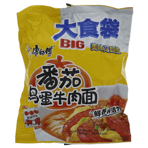 康师傅大食袋番茄鸡蛋牛肉面