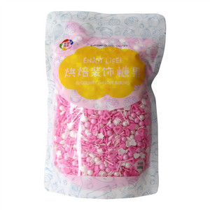 乐焙炫彩袋装切片混装（粉空心）糕点装饰用糖果