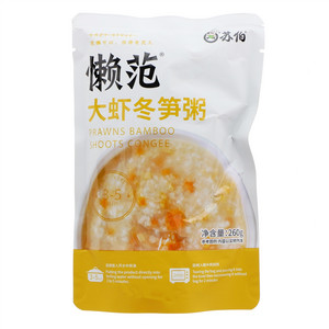 苏伯懒范大虾冬笋粥