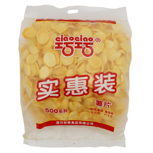 巧巧500系列番茄味实惠装薯片油炸型膨化食品