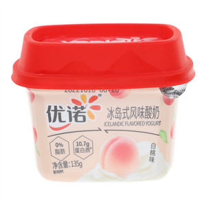 优诺白桃味冰岛式风味酸奶