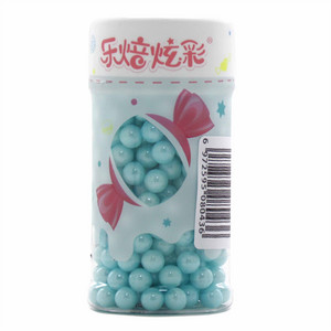 乐焙炫彩瓶装圆珠7mm-浅蓝糕点装饰用糖果