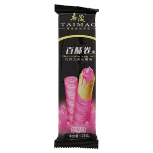 泰茂百酥卷草莓味巧克力夹心蛋卷