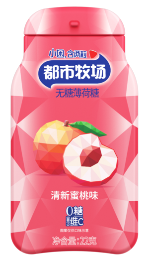 都市牧场清新蜜桃味无糖薄荷糖