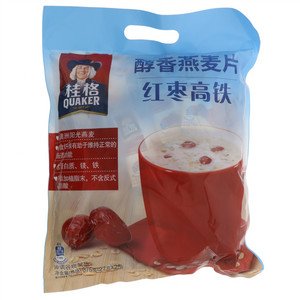 桂格袋装醇香燕麦片红枣高铁27克*25包*12袋