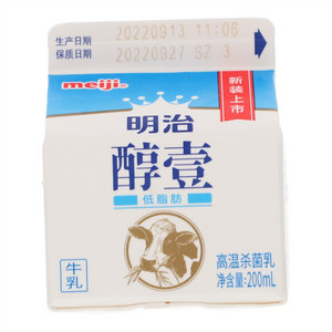 meiji明治醇壹低脂肪高温杀菌乳